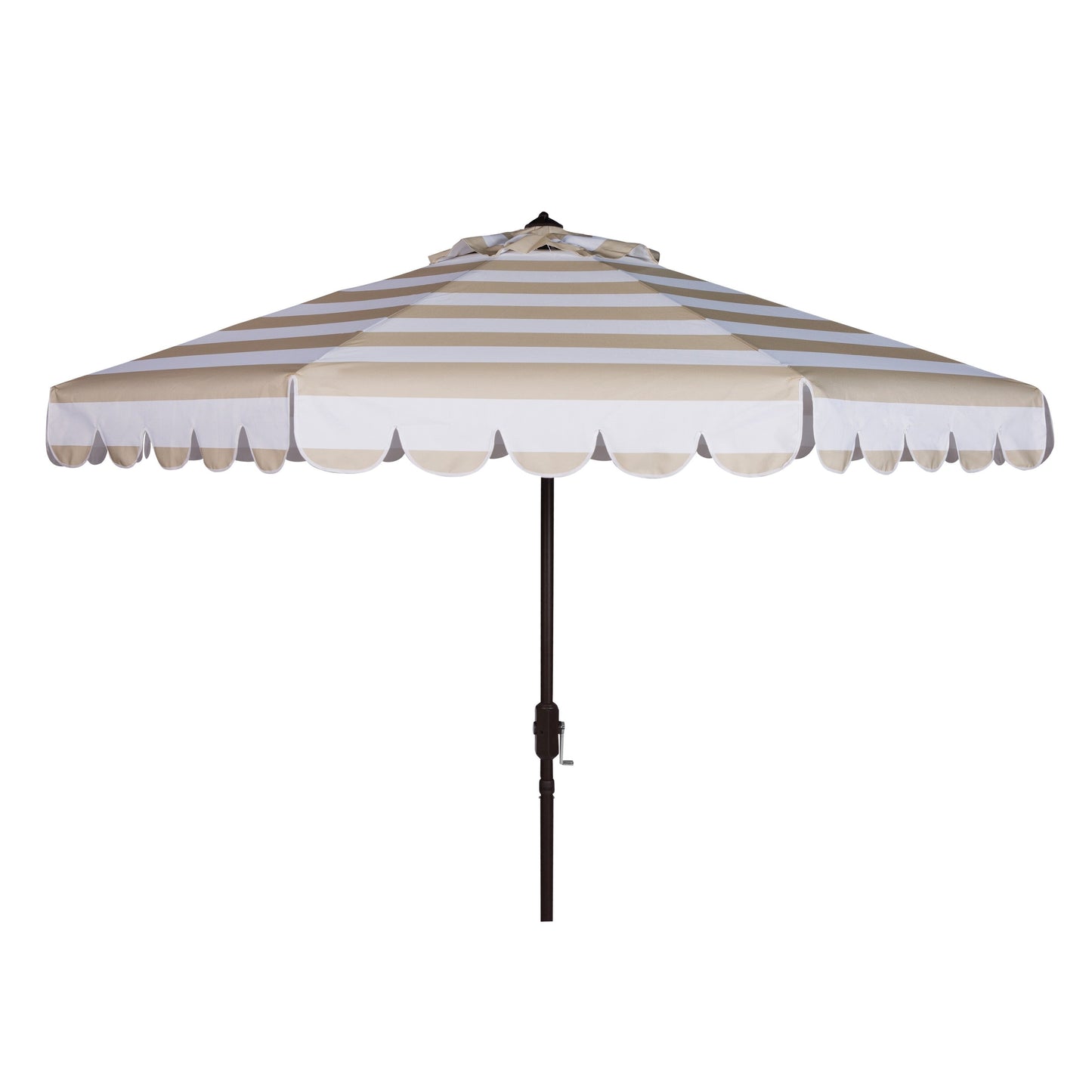 Parasol à manivelle à rayures et volutes simples Nargiz de SAFAVIEH, 9 pieds