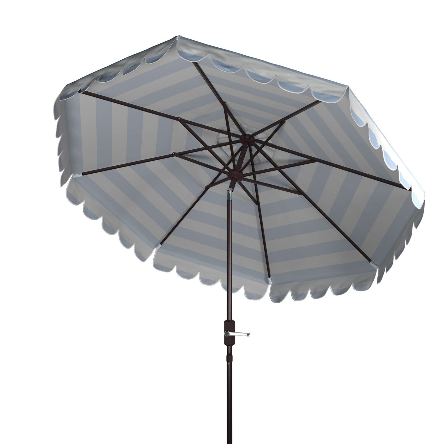 Parasol à manivelle à rayures et volutes simples Nargiz de SAFAVIEH, 9 pieds
