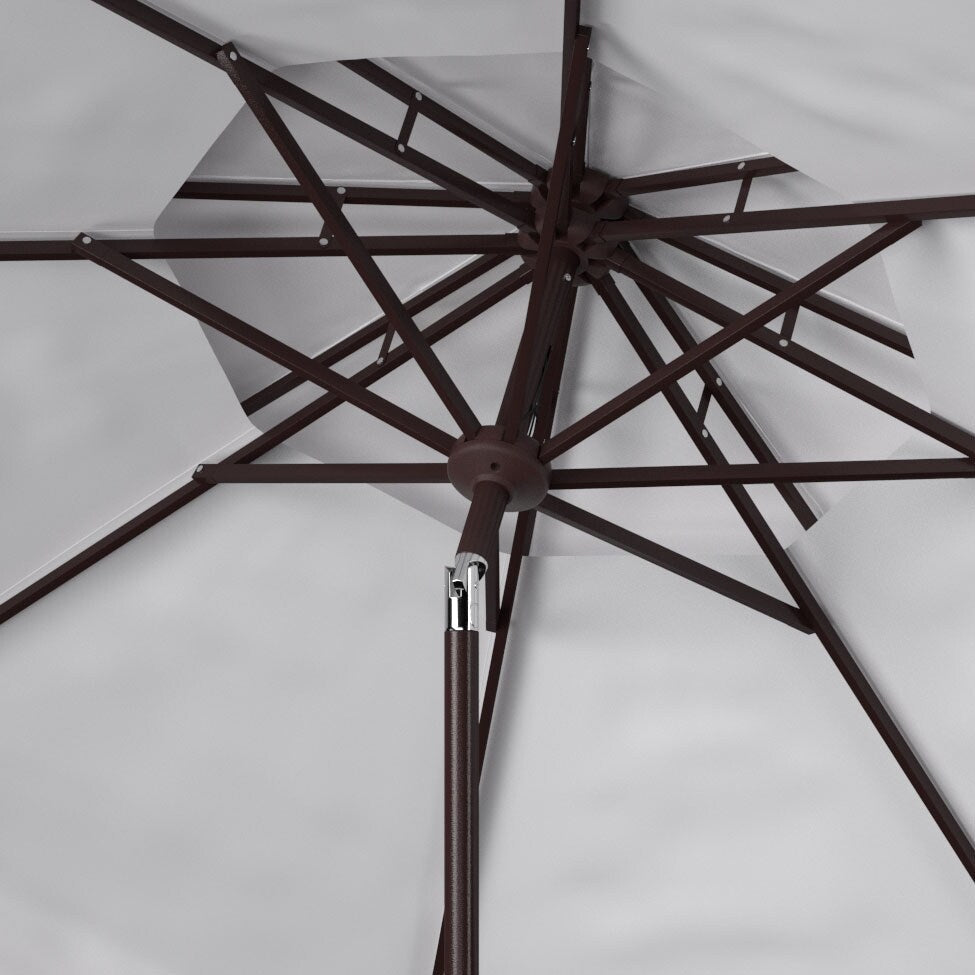 Parasol de jardin SAFAVIEH Livia 9 pieds à double toit, pied non inclus.