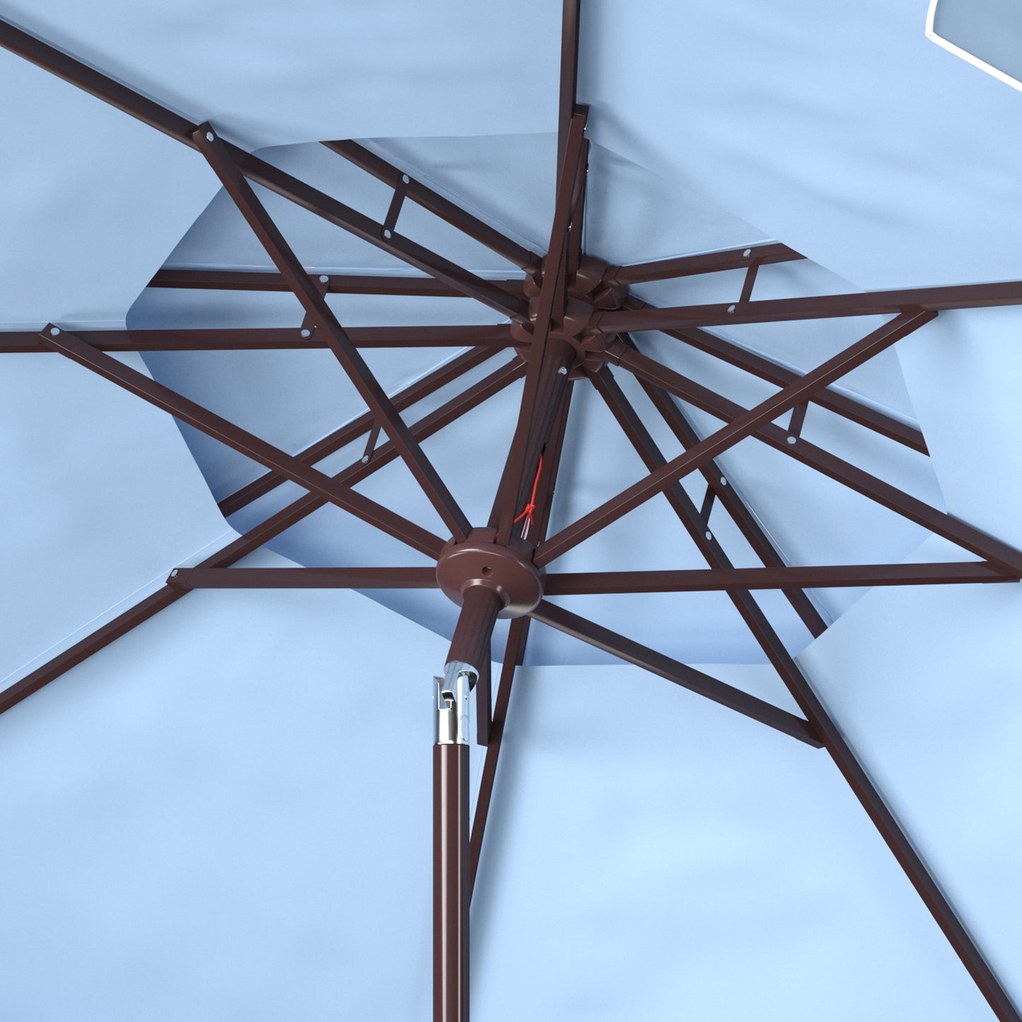 Parasol de jardin SAFAVIEH Livia 9 pieds à double toit, pied non inclus.