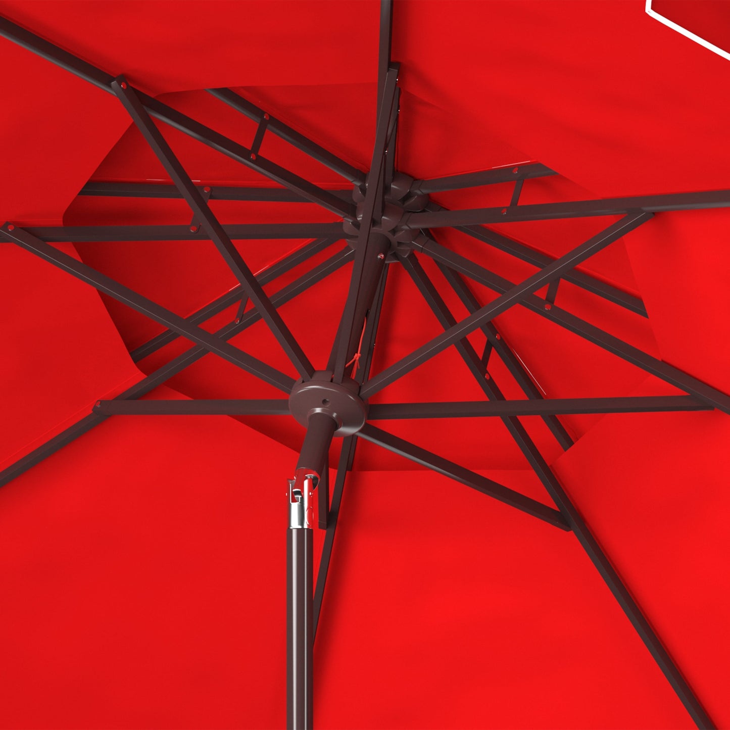Parasol de jardin SAFAVIEH Livia 9 pieds à double toit, pied non inclus.