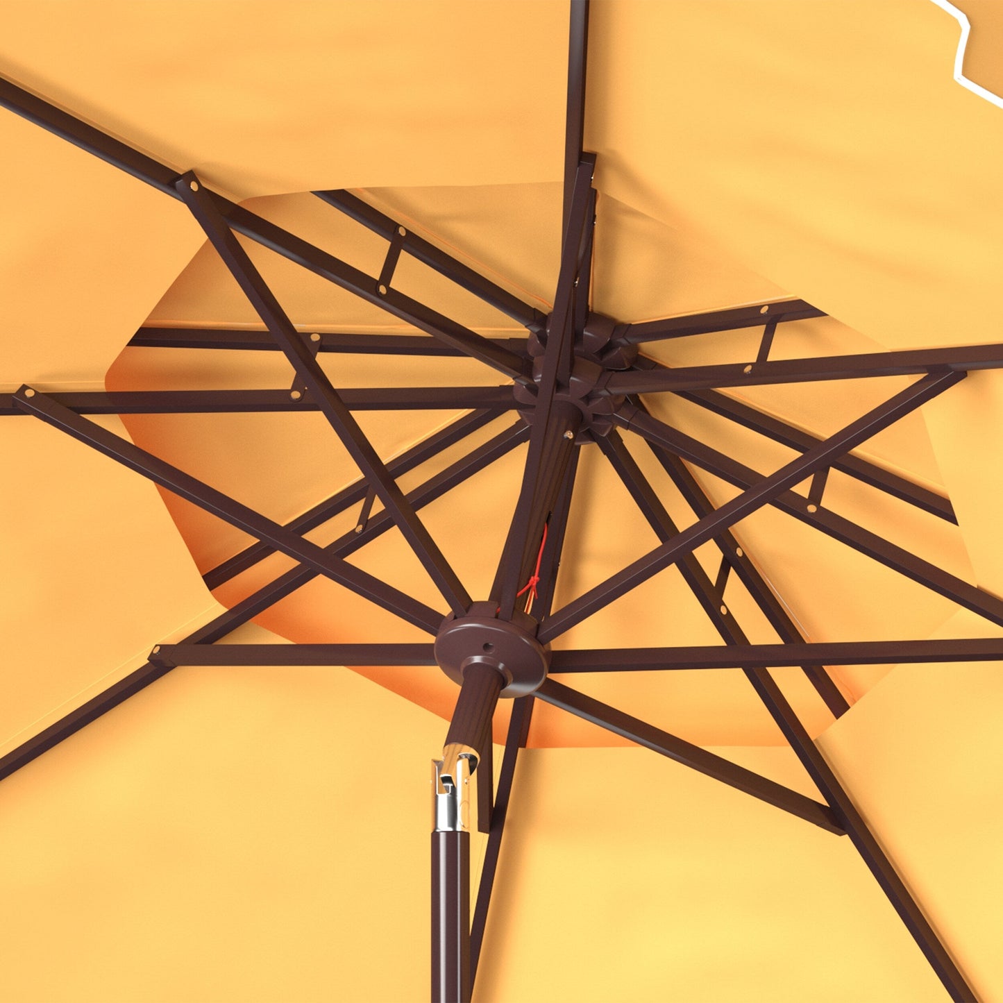 Parasol de jardin SAFAVIEH Livia 9 pieds à double toit, pied non inclus.