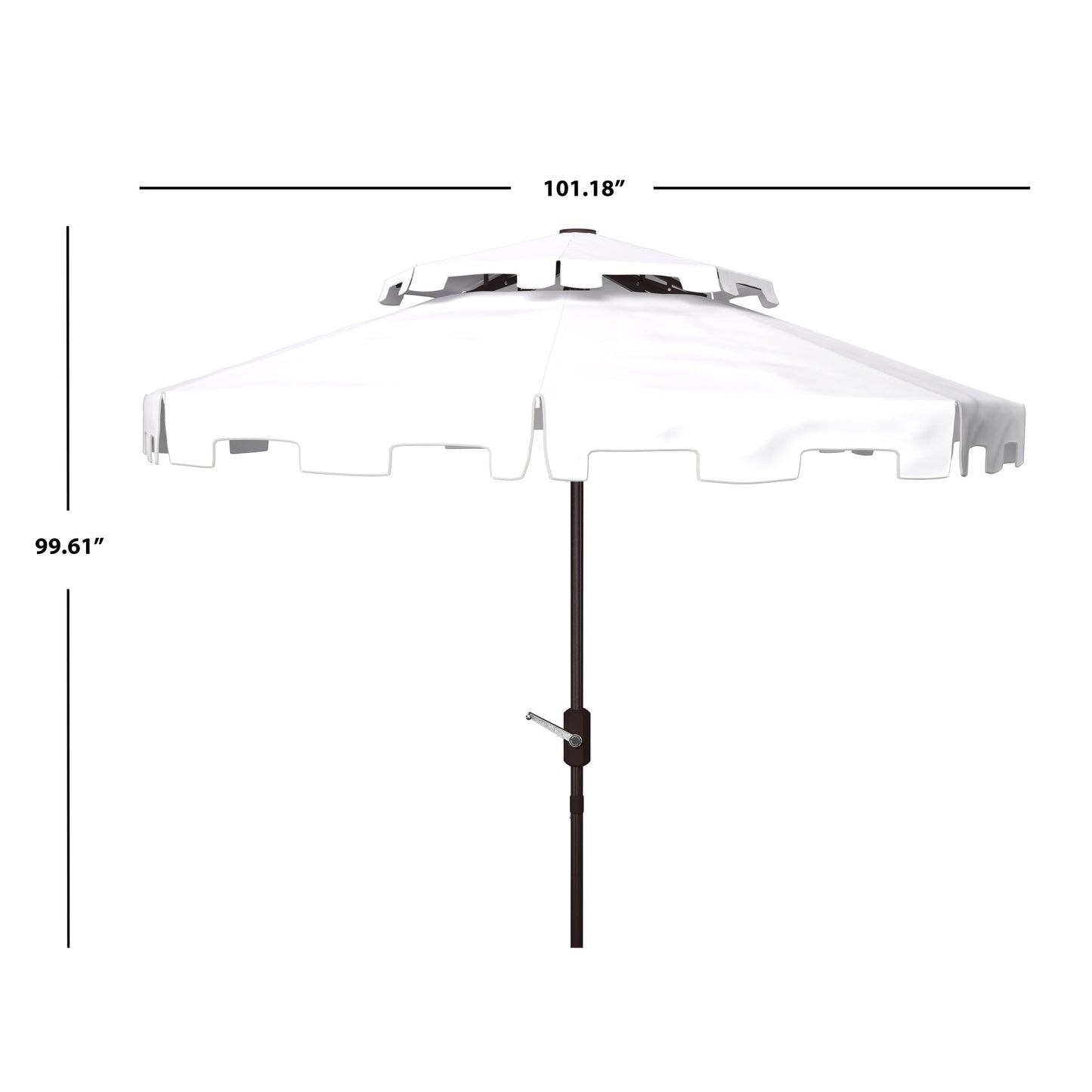 Parasol de jardin SAFAVIEH Livia 9 pieds à double toit, pied non inclus.