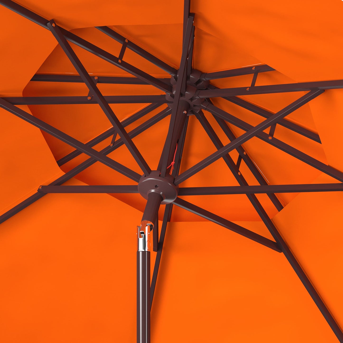 Parasol de jardin SAFAVIEH Livia 9 pieds à double toit, pied non inclus.