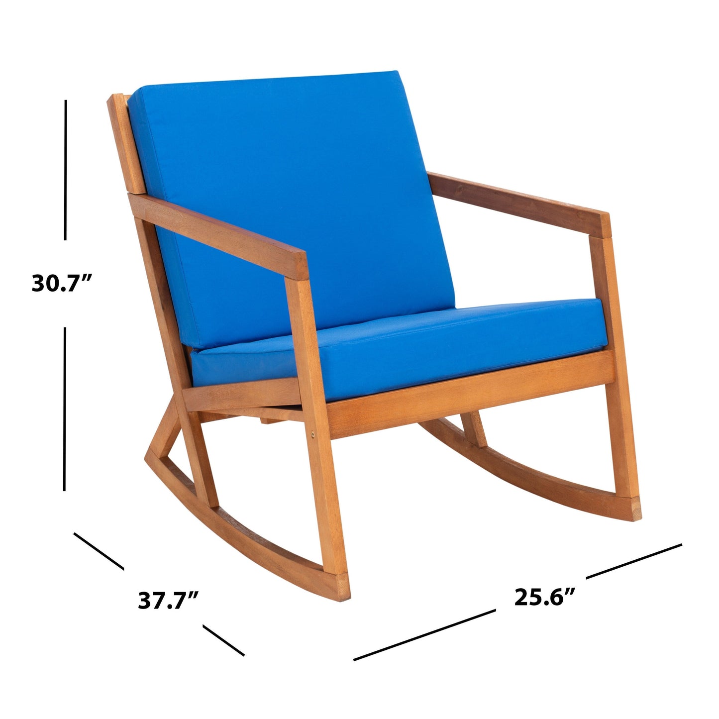 Chaise à bascule d'extérieur Makaila de SAFAVIEH avec coussin - 66L x 79P x 97H (cm)