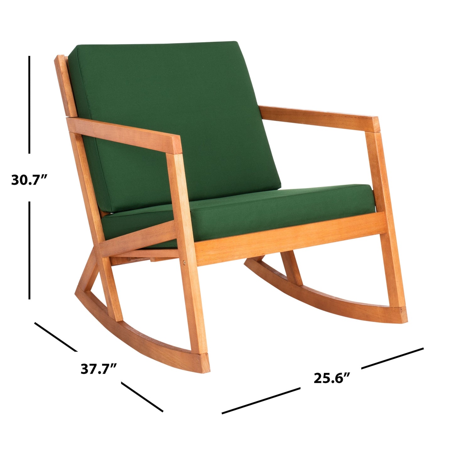 Chaise à bascule d'extérieur Makaila de SAFAVIEH avec coussin - 66L x 79P x 97H (cm)