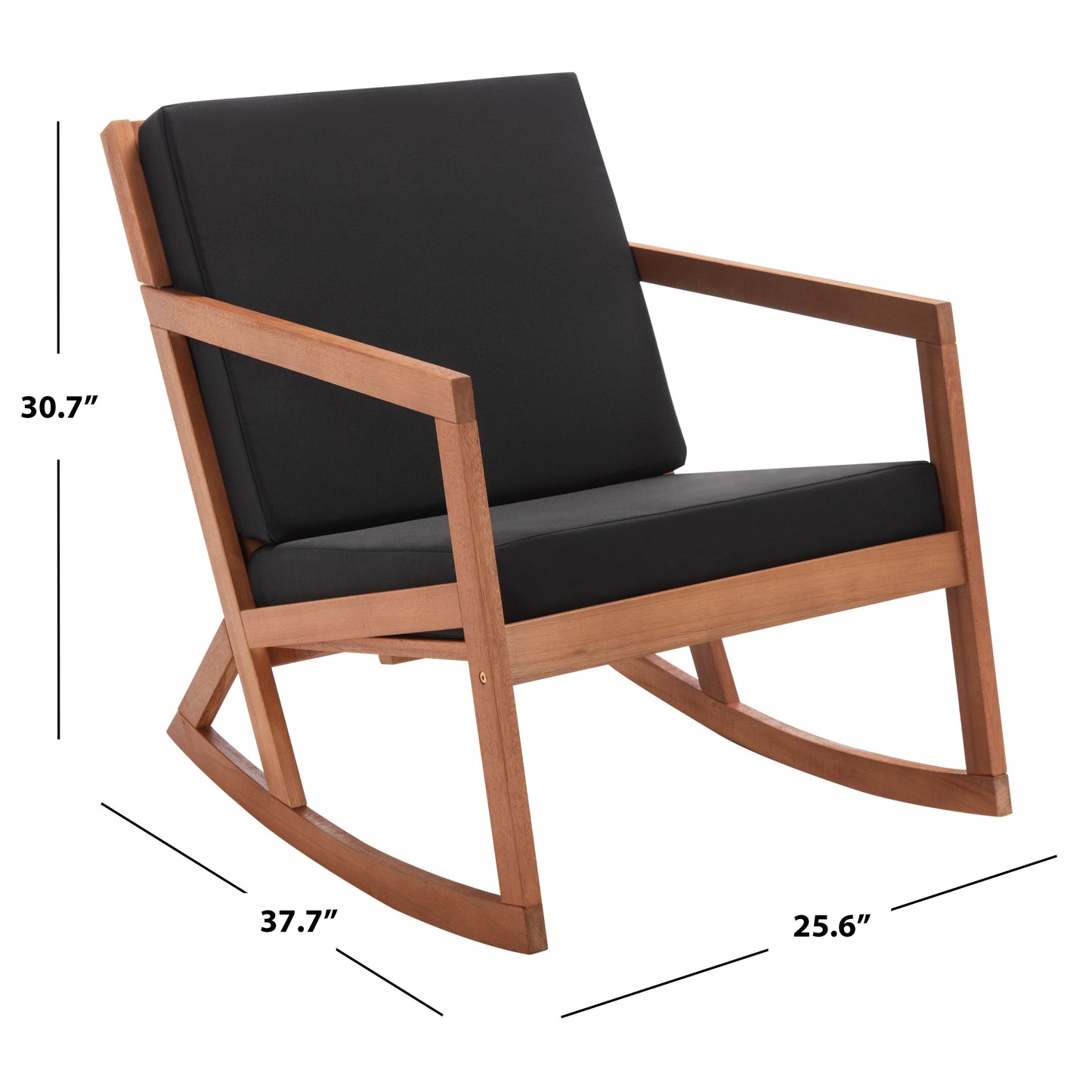 Chaise à bascule d'extérieur Makaila de SAFAVIEH avec coussin - 66L x 79P x 97H (cm)