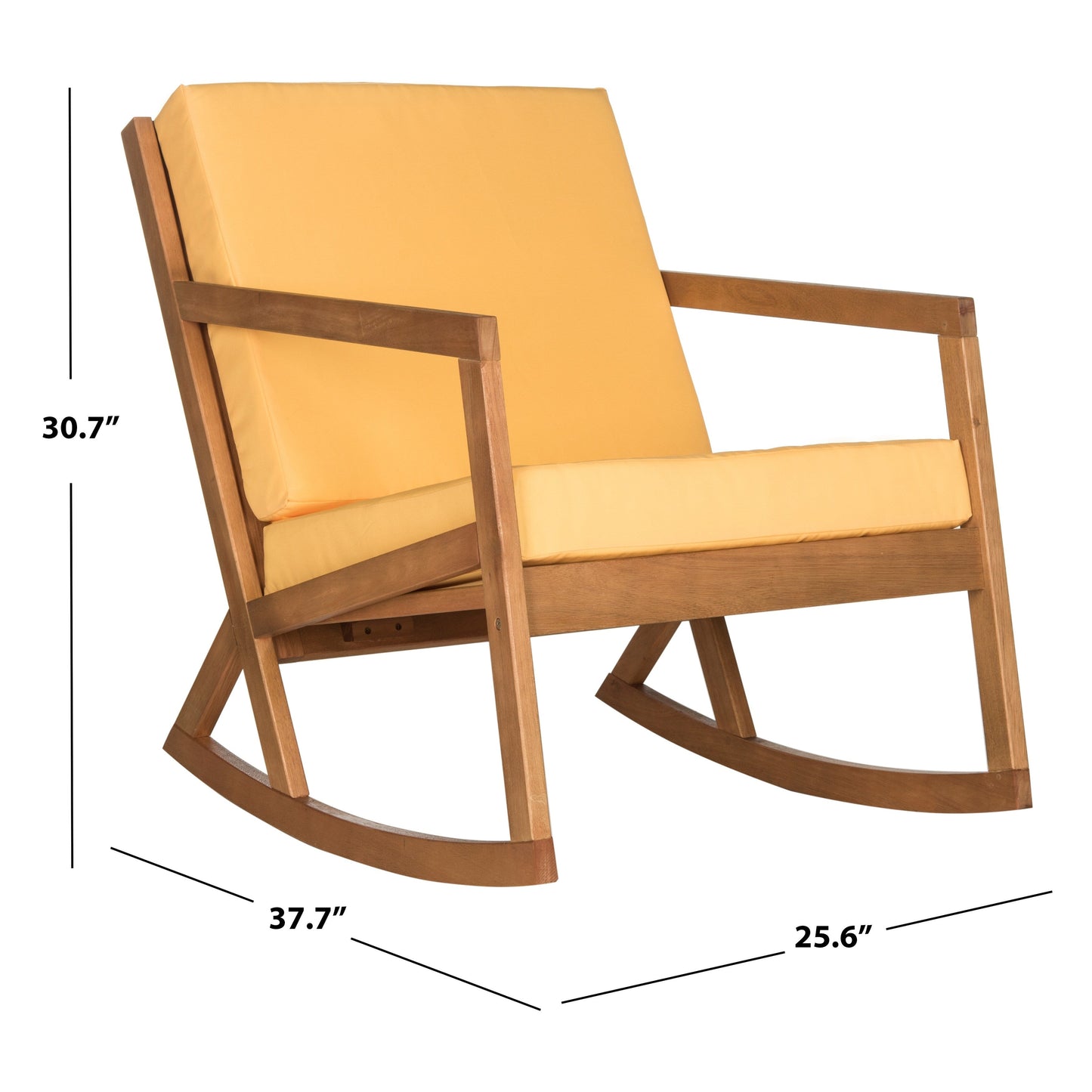 Chaise à bascule d'extérieur Makaila de SAFAVIEH avec coussin - 66L x 79P x 97H (cm)