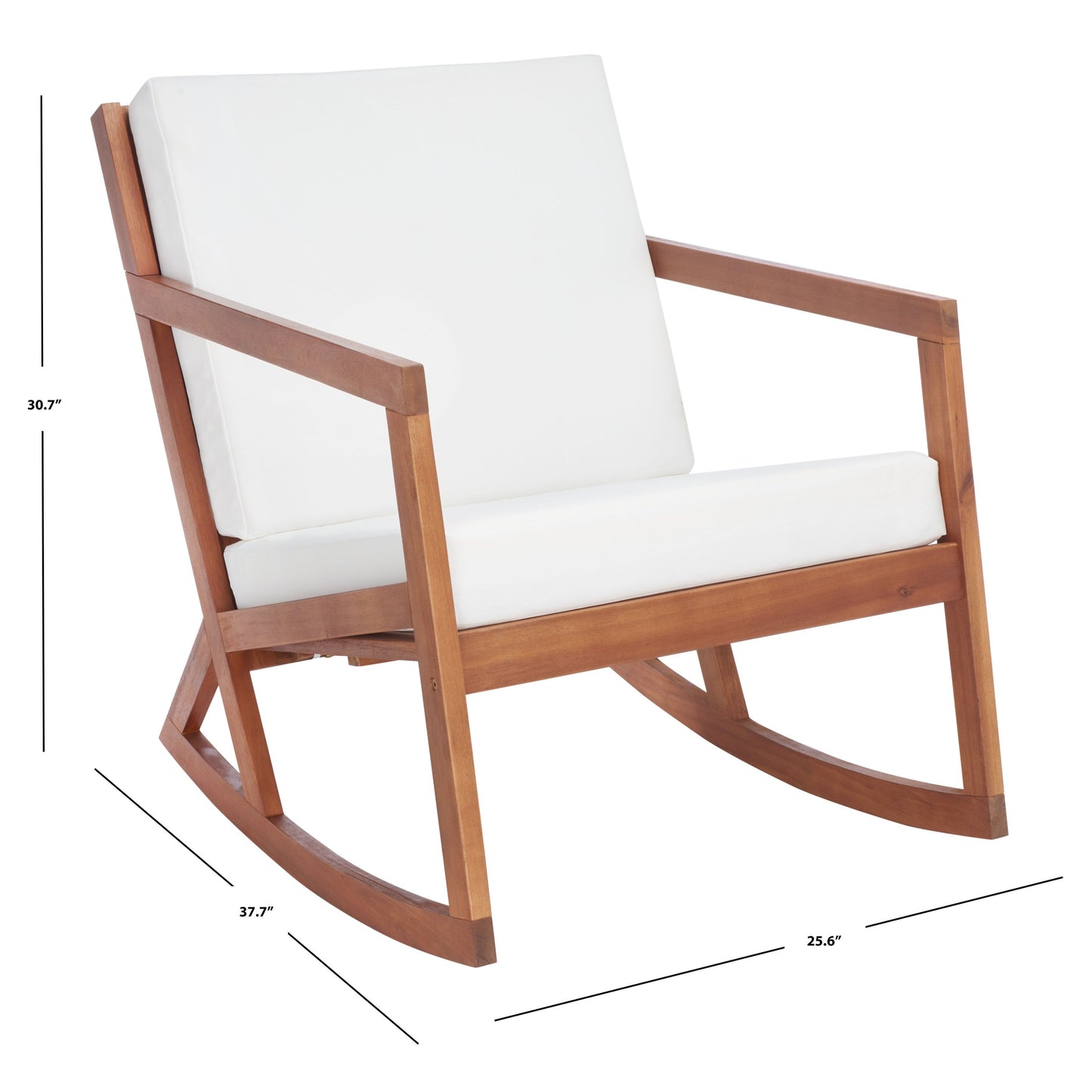 Chaise à bascule d'extérieur Makaila de SAFAVIEH avec coussin - 66L x 79P x 97H (cm)
