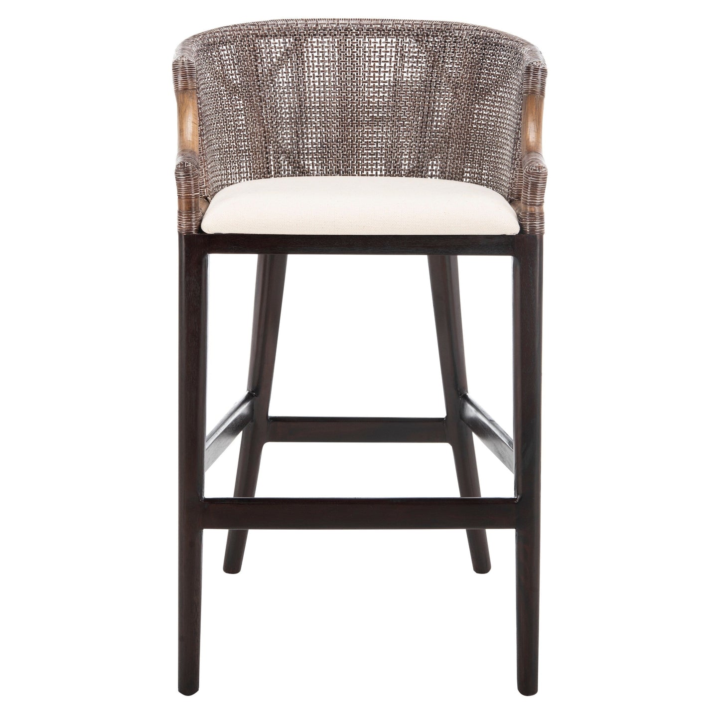 Tabouret de bar en rotin Virona de SAFAVIEH, 76 cm - 56,5 L x 52,1 l x 99,1 H - 56,5Lx52,1Lx99,1H