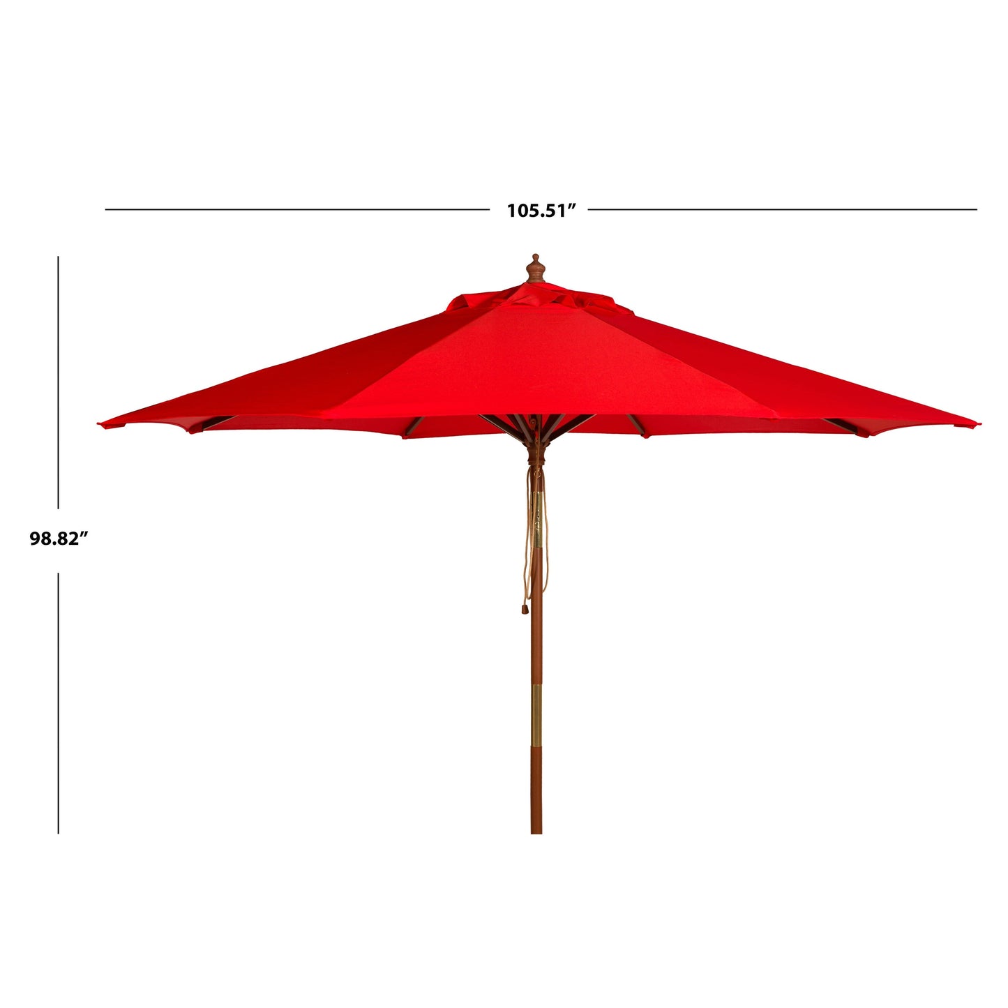 Parasol d'extérieur en bois Zlatana de 2,7 m (9 pieds) de SAFAVIEH