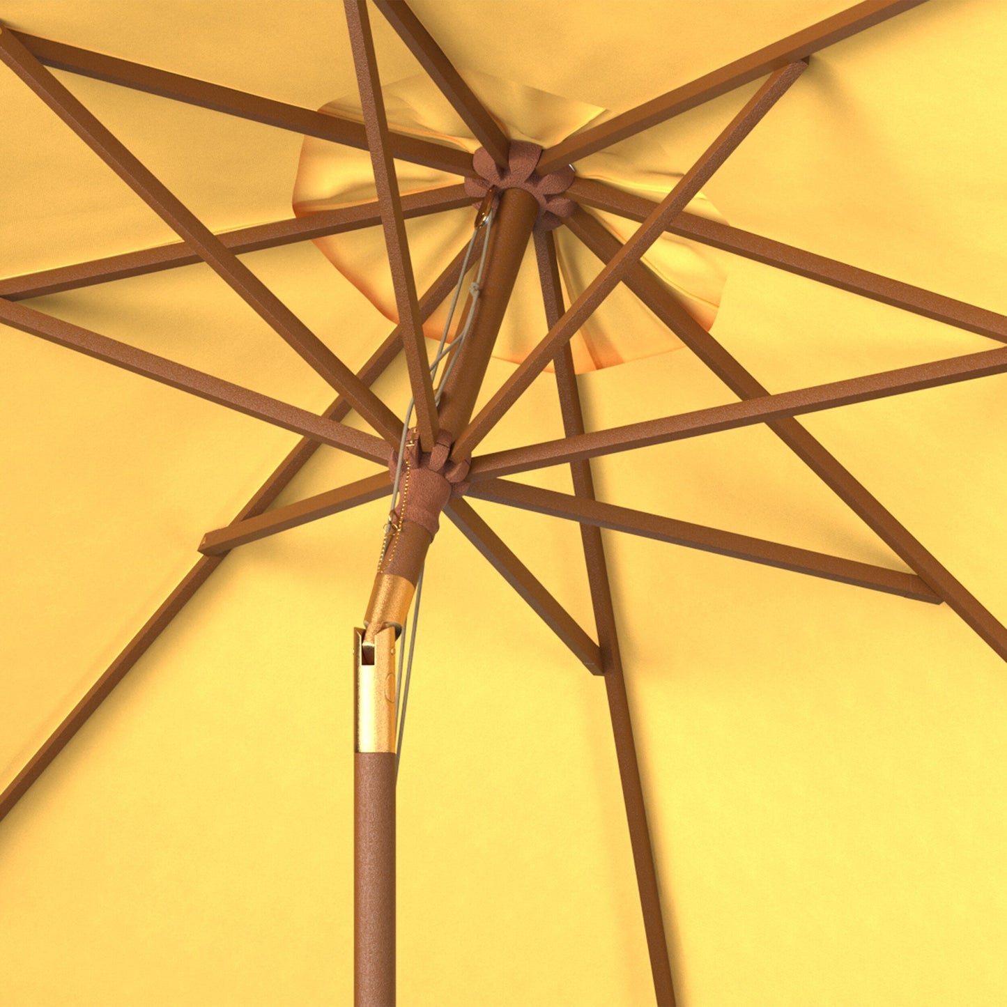 Parasol d'extérieur en bois Zlatana de 2,7 m (9 pieds) de SAFAVIEH