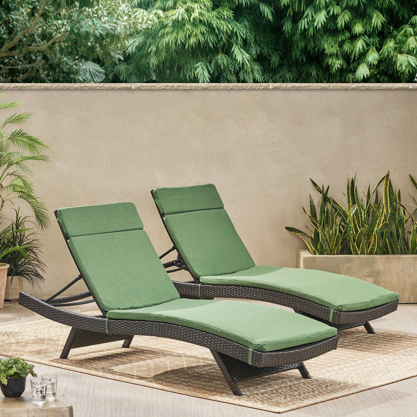Ensemble de coussins d'extérieur Salem pour chaise longue - Coussins uniquement (lot de 2) par Christopher Knight Home - 79,25L x 27,50l x 1,50h