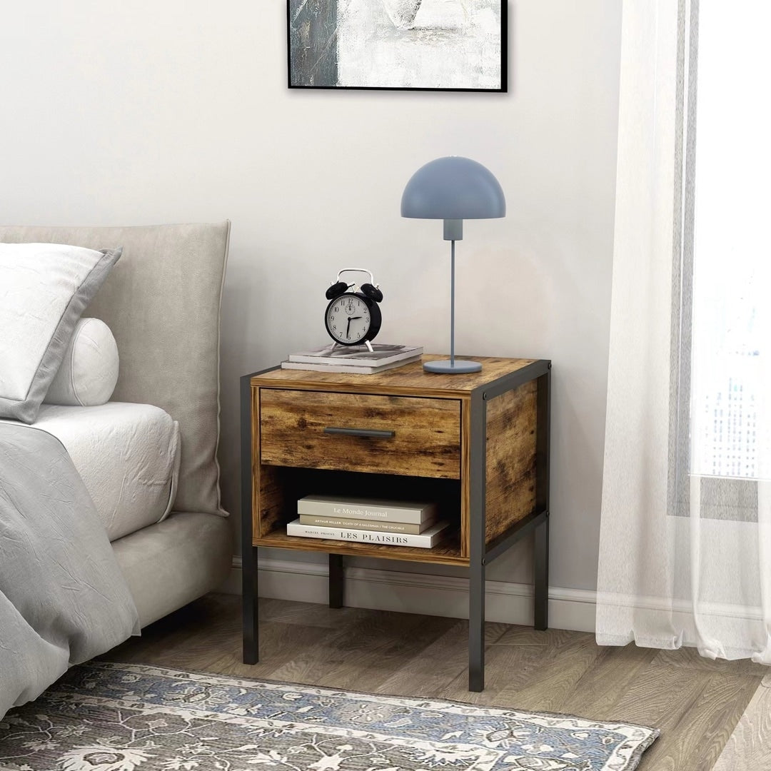 Table de chevet de style industriel (lot de 2)
