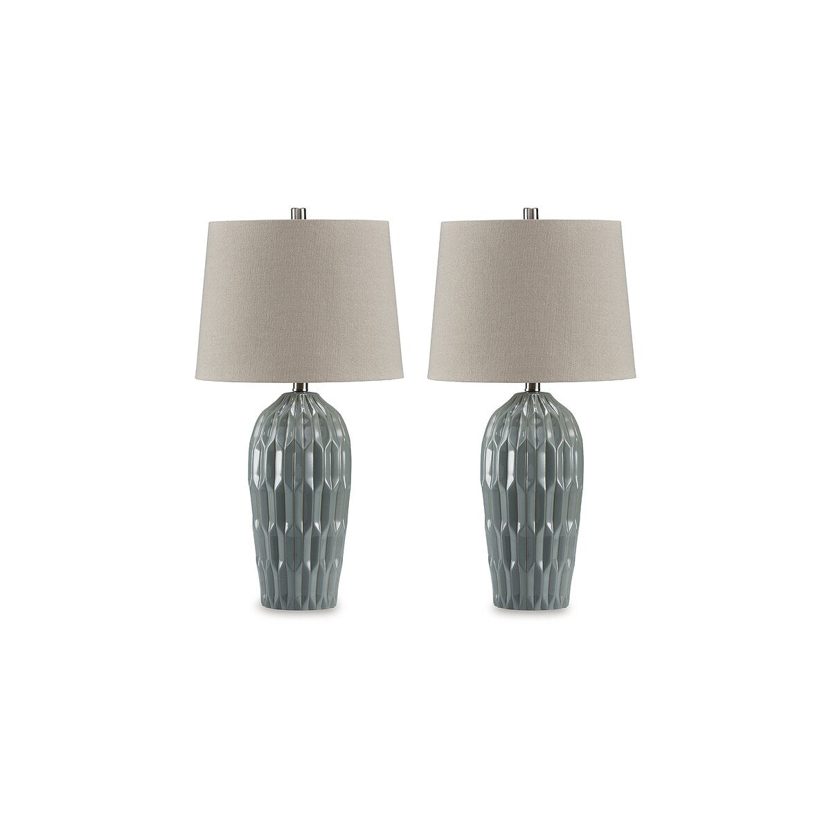 Lampe de table bleue Hadbury de Signature Design by Ashley (lot de 2) - 14 L x 14 P x 26,75 H (cm)