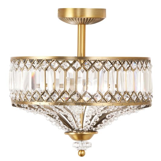 Applique semi-encastrée en verre à plusieurs niveaux Silver Orchid Furey Bronze/Or - 37,5 x 37,5 x 38,8 cm (L x l x h)