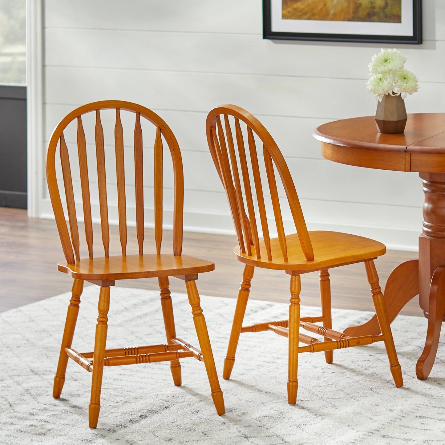 Ensemble de salle à manger Simple Living Carolina 5 pièces en bois massif de style farmhouse avec rallonge