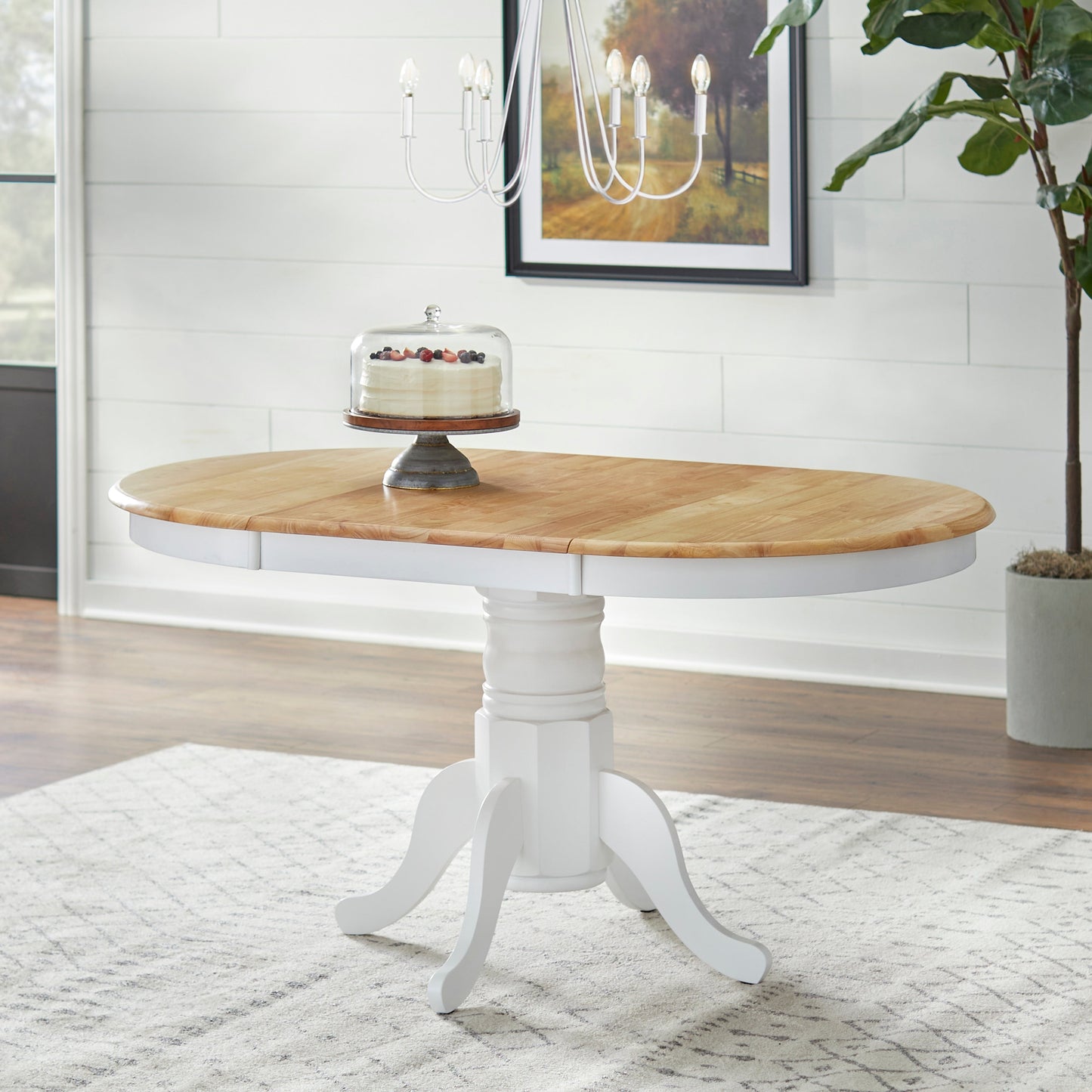 Ensemble de salle à manger Simple Living Carolina 5 pièces en bois massif de style farmhouse avec rallonge