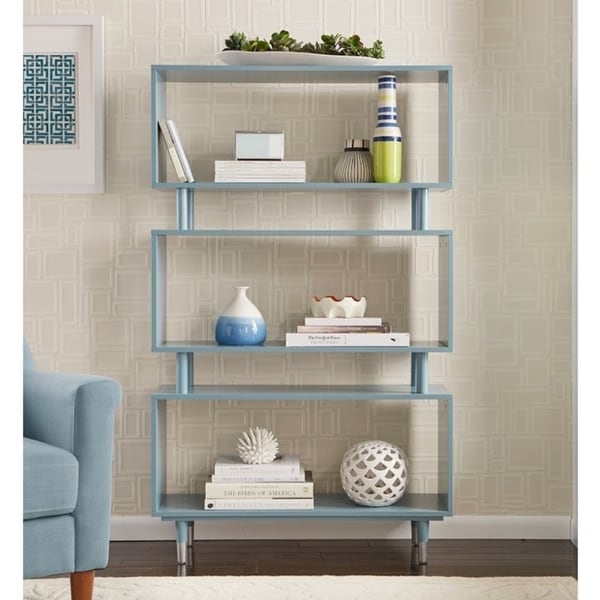 Étagère à livres 3 niveaux Simple Living Margo, style moderne du milieu du siècle - 151,1 cm (H) x 91,4 cm (L) x 30 cm (P)