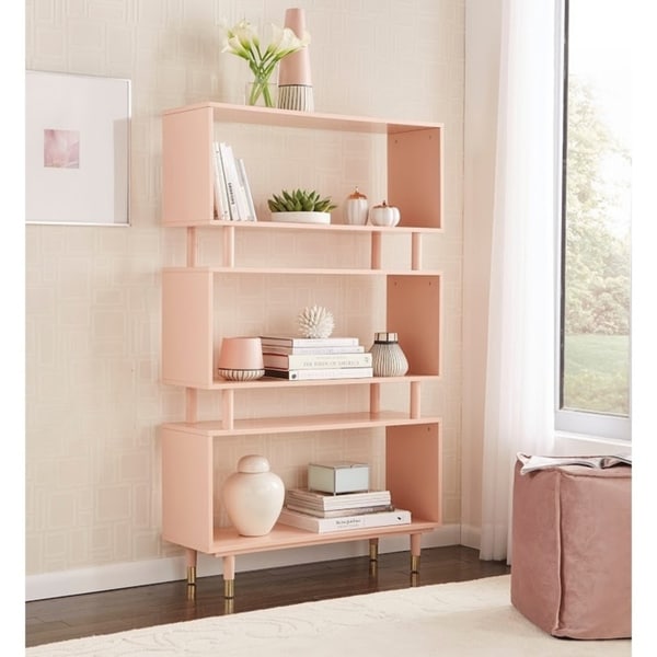 Étagère à livres 3 niveaux Simple Living Margo, style moderne du milieu du siècle - 151,1 cm (H) x 91,4 cm (L) x 30 cm (P)