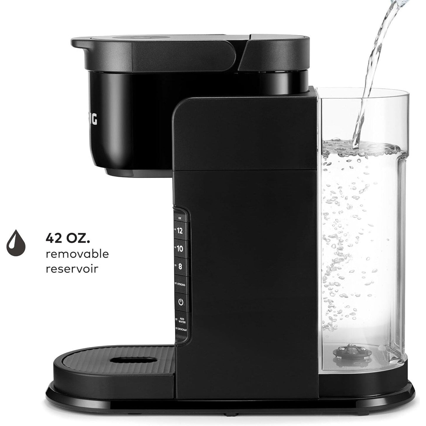 Machine à café à dosettes K-Cup, 3 tailles de tasse, café fort, réservoir de 42 oz, noir