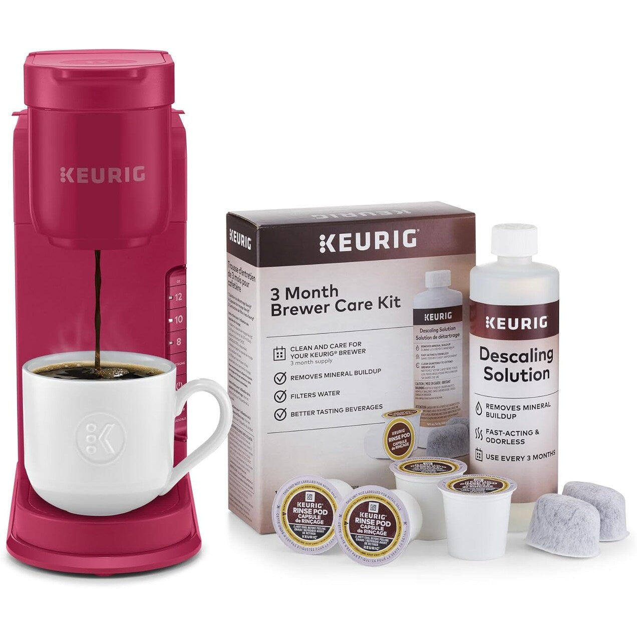 Machine à café à dosettes K-Cup, 3 tailles de tasse, café fort, réservoir de 42 oz, saveur baie d'île