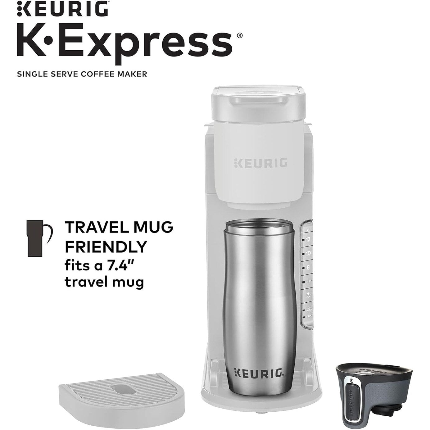Machine à café à dosettes K-Cup, 3 tailles de café, café fort, réservoir de 42 oz, pierre chaude