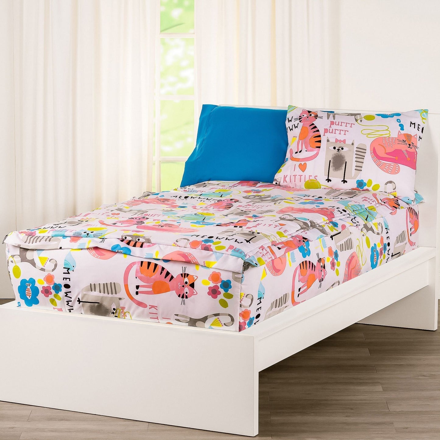Ensemble de literie Siscovers I Heart Cats Bunkie Deluxe avec fermeture éclair