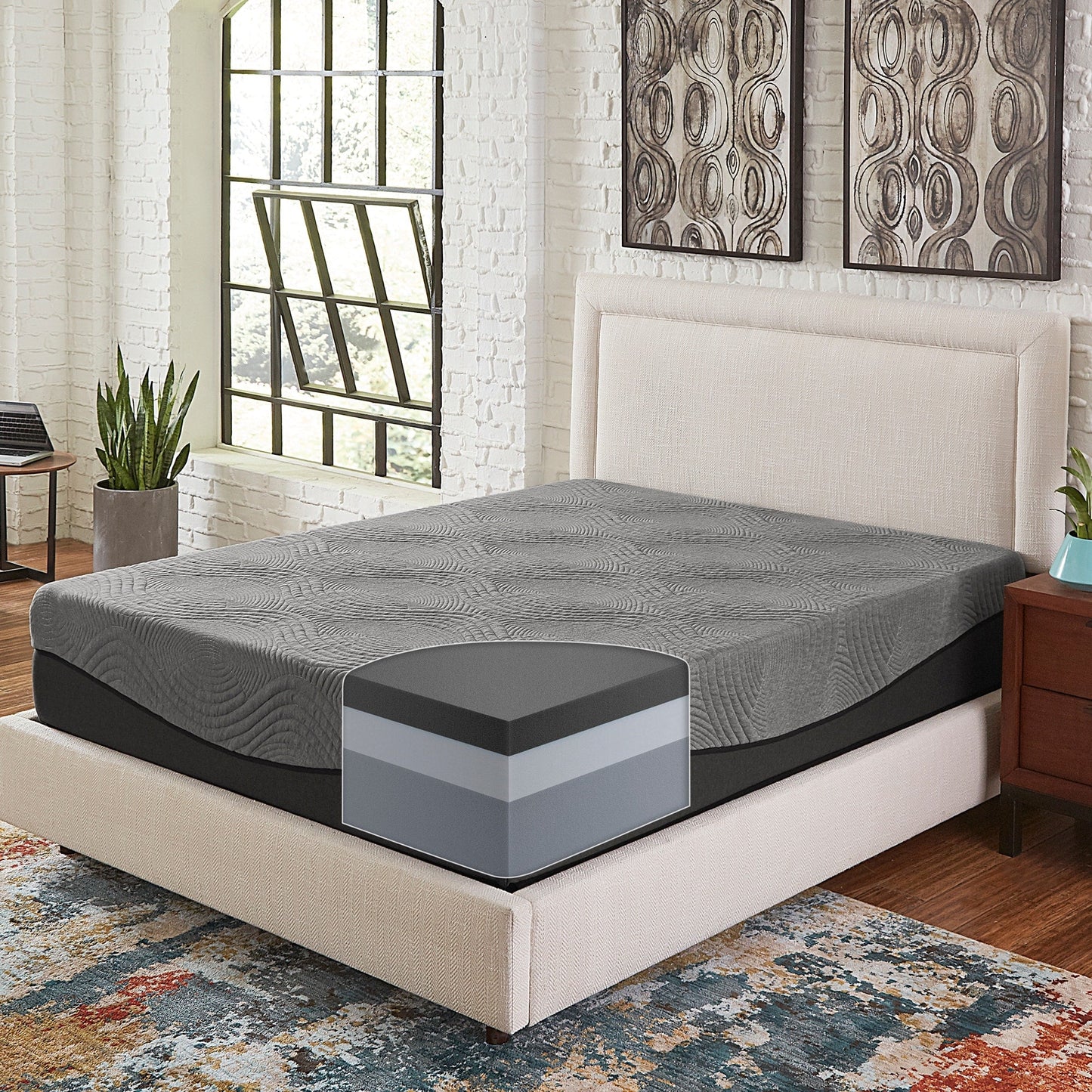 Matelas en mousse à mémoire de forme au charbon actif de 35 cm (14 pouces) Active de Slumber Solutions