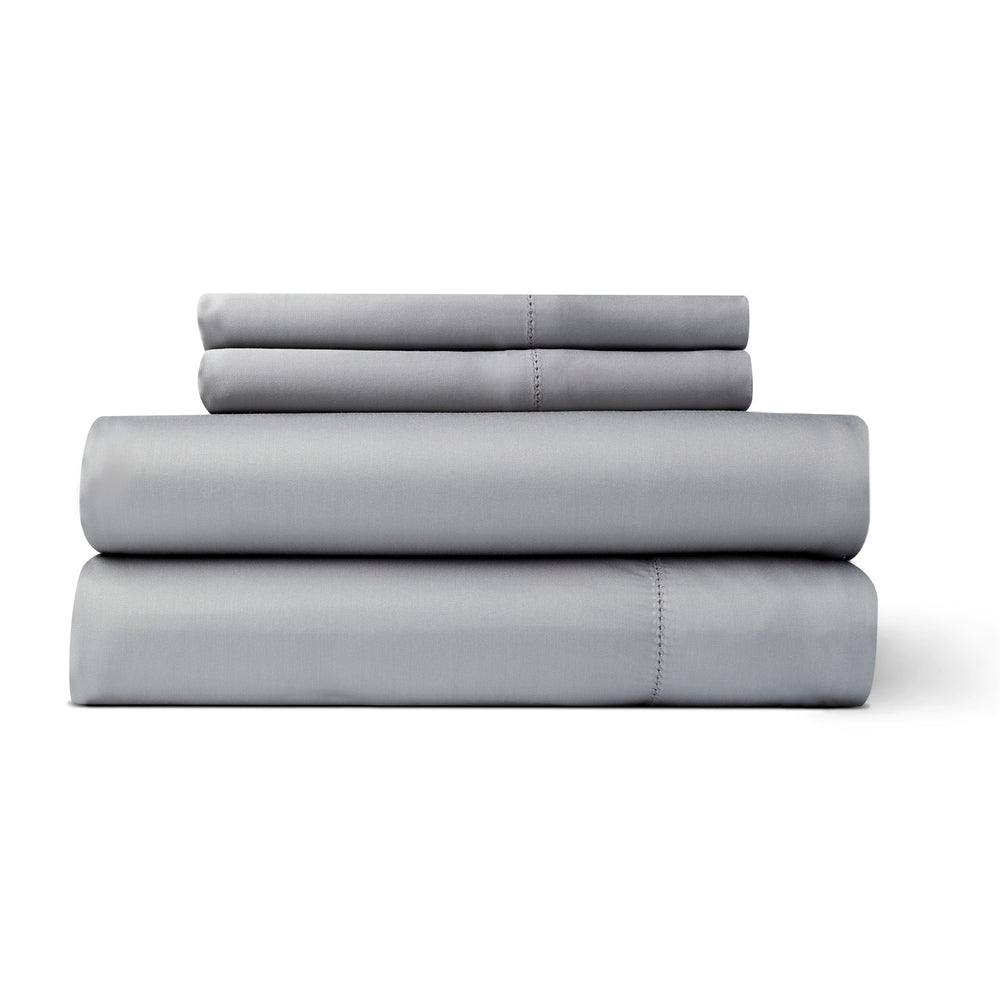 Jeu de draps en rayonne de bambou respirante, couleur unie, avec poches profondes.