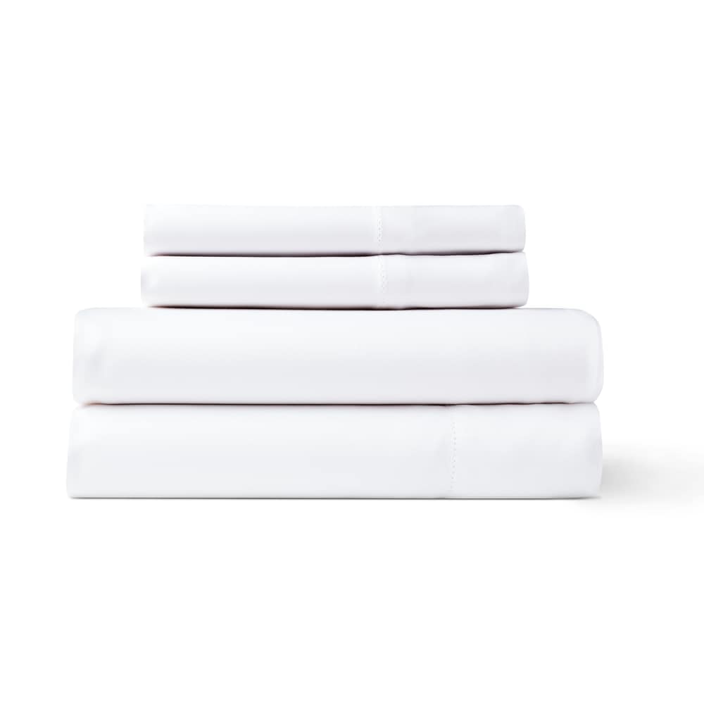 Jeu de draps en rayonne de bambou respirante, couleur unie, avec poches profondes.
