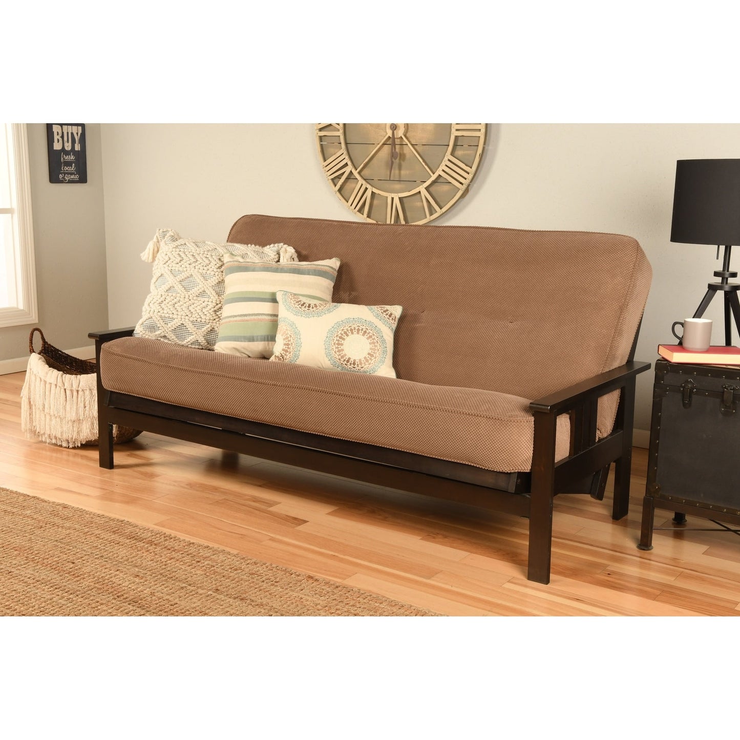 Matelas de futon de remplacement Somette à densité élevée en mousse et ressorts, taille double (cadre non inclus)