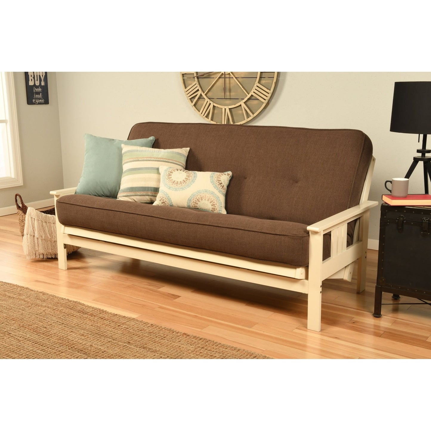 Matelas de futon de remplacement Somette à densité élevée en mousse et ressorts, taille double (cadre non inclus)