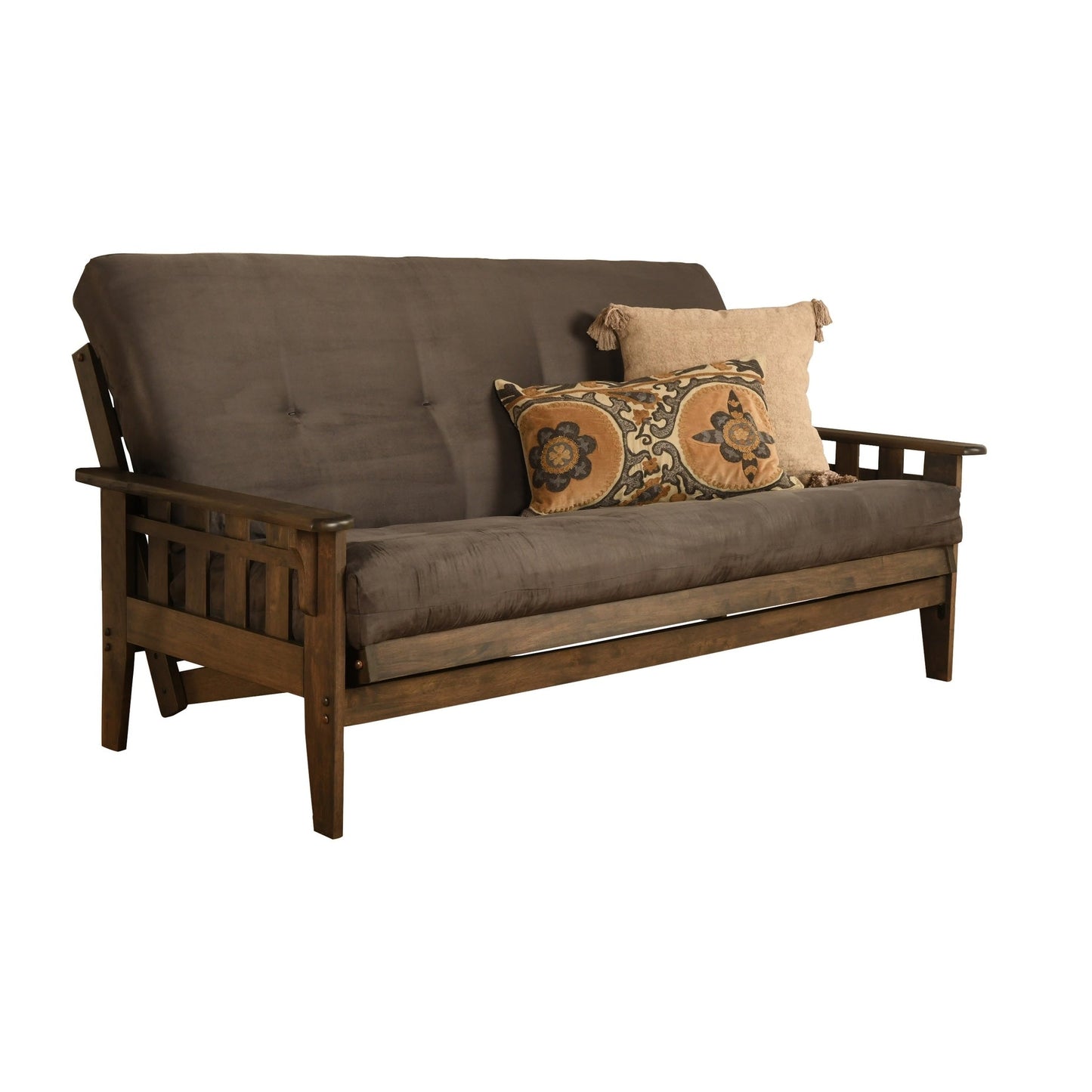 Ensemble futon Somette Tucson taille standard en noyer rustique avec matelas