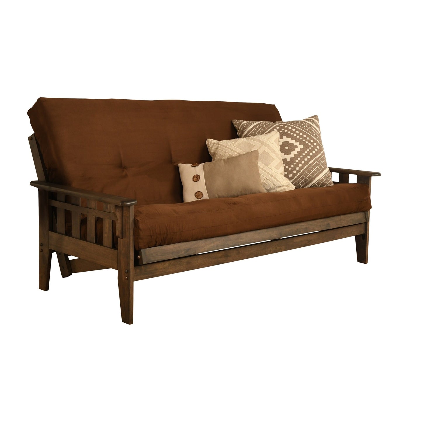 Ensemble futon Somette Tucson taille standard en noyer rustique avec matelas