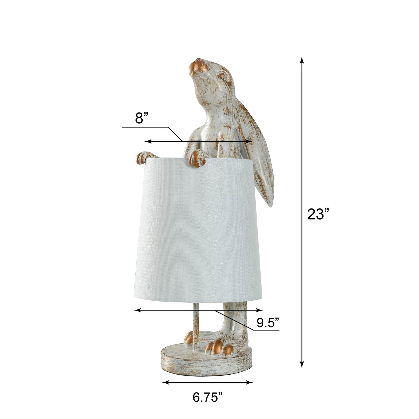 Lampe de bureau StyleCraft Malta, couleur cuivre clair, effet blanchi, forme de lapin