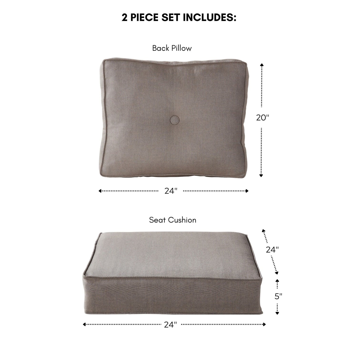 Ensemble de coussins d'extérieur Sunbrella Premium pour assise profonde, 2 pièces