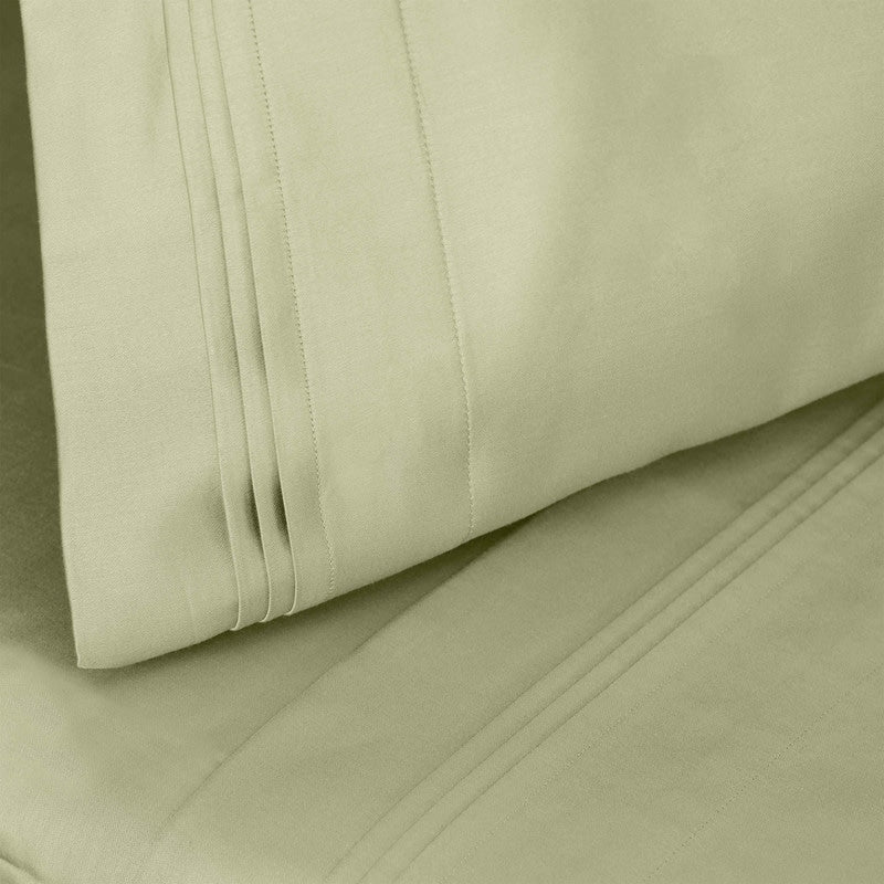 Jeu de draps uni en coton égyptien supérieur, 1000 fils, avec poche profonde.