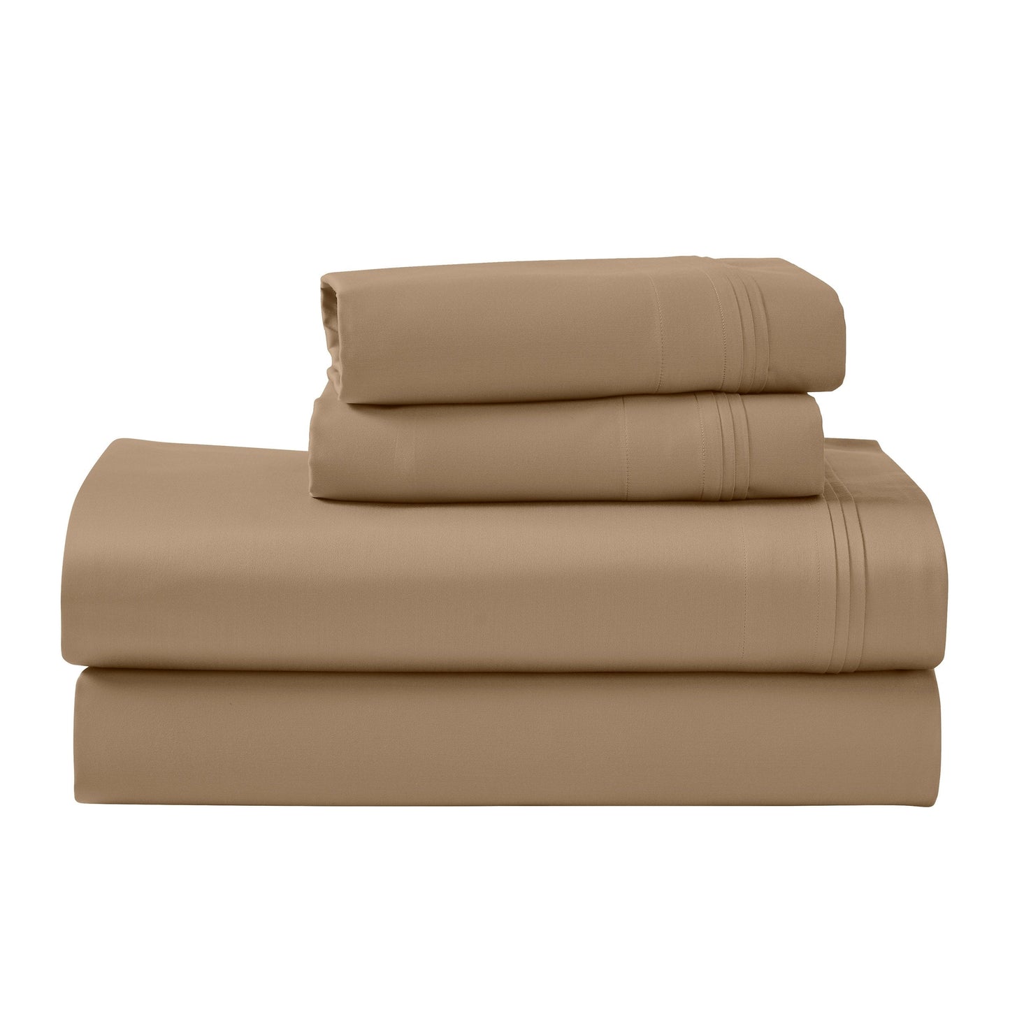 Jeu de draps uni en coton égyptien supérieur, 1000 fils, avec poche profonde.