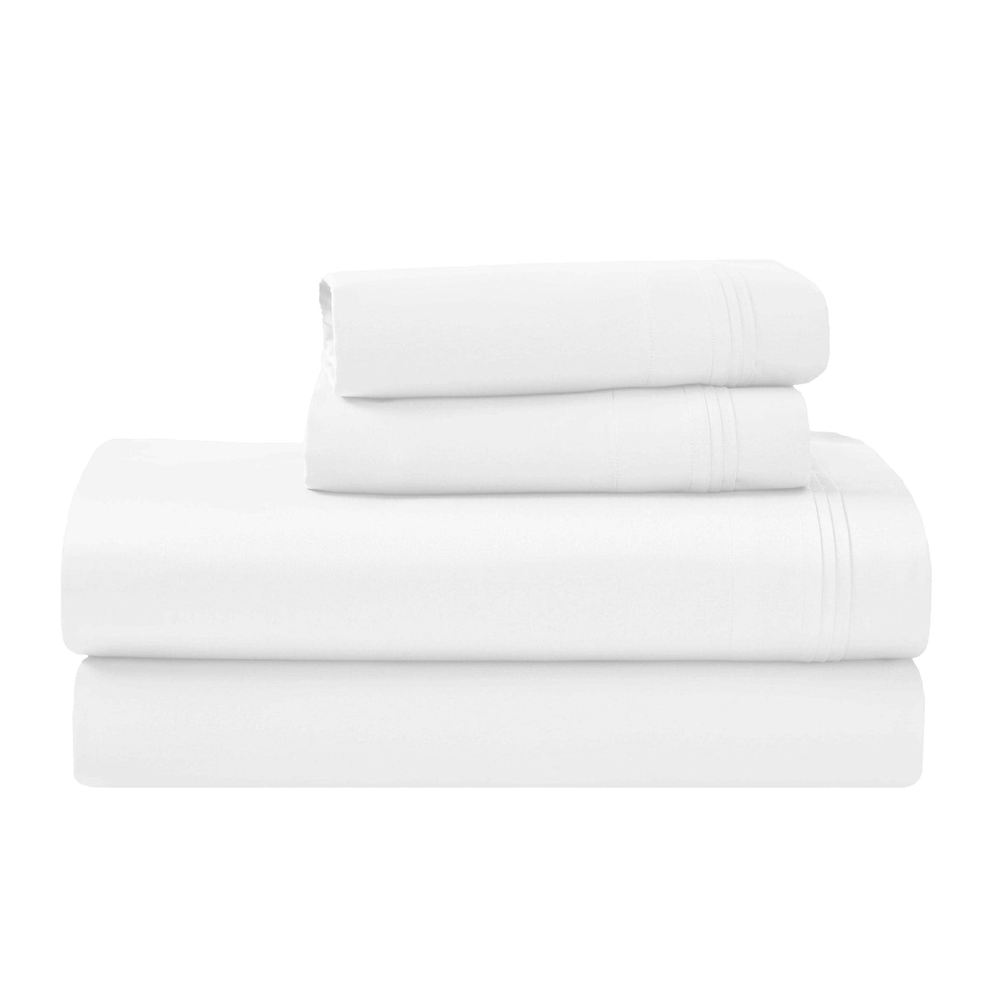Jeu de draps uni en coton égyptien supérieur, 1000 fils, avec poche profonde.