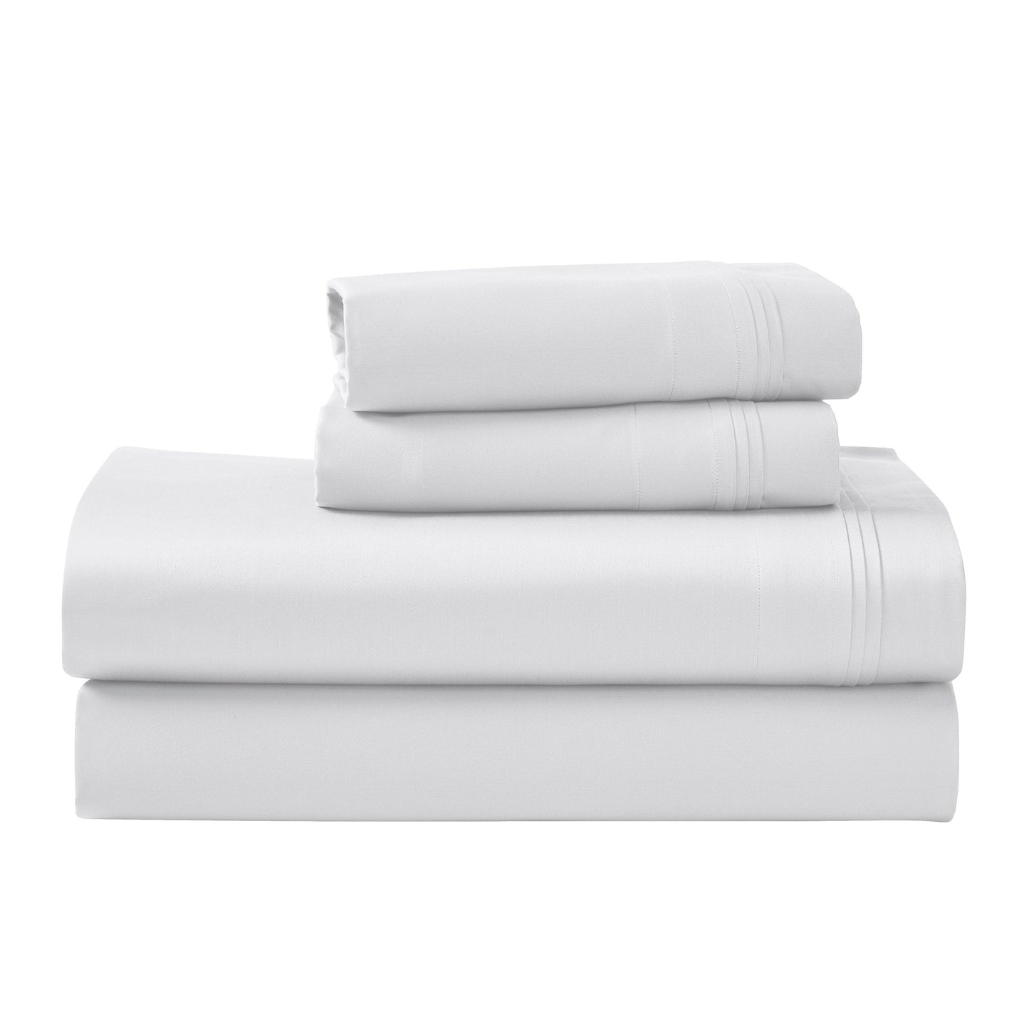 Jeu de draps uni en coton égyptien supérieur, 1000 fils, avec poche profonde.