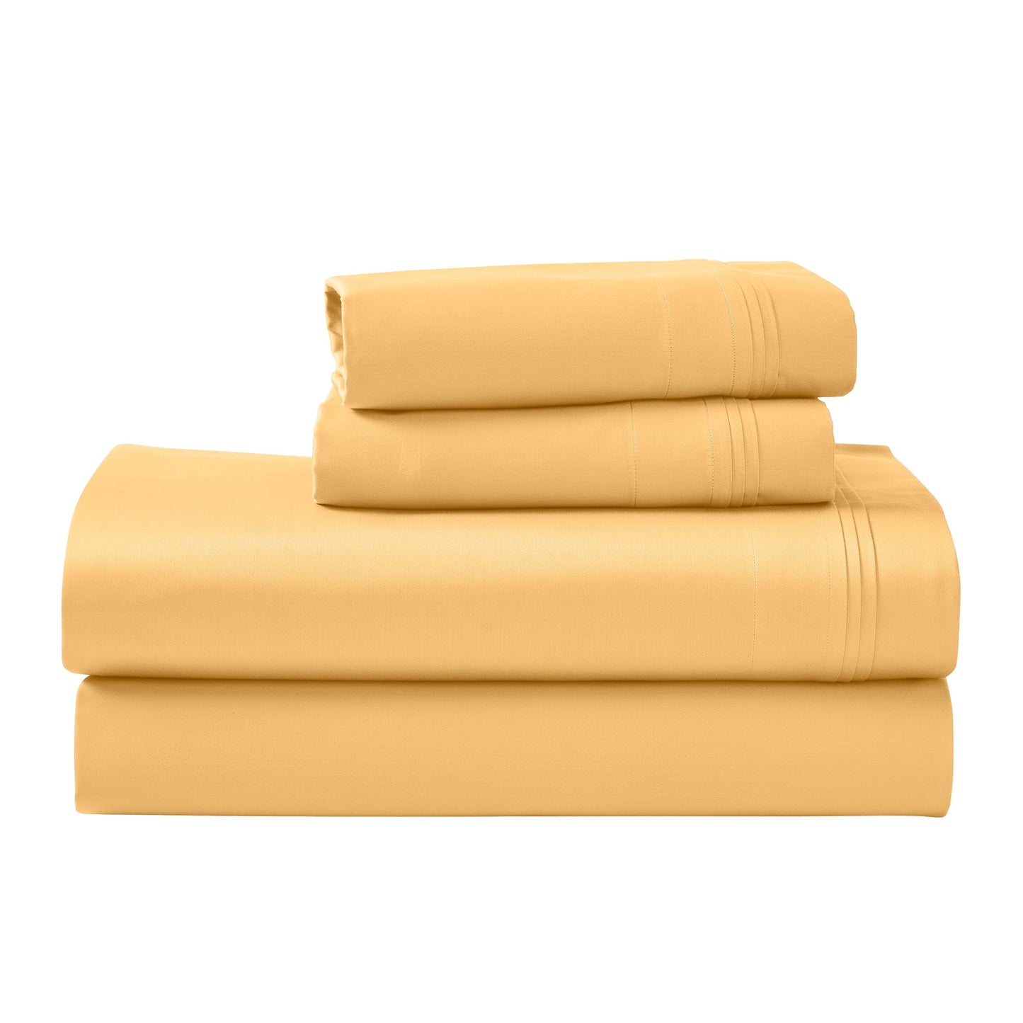 Jeu de draps uni en coton égyptien supérieur, 1000 fils, avec poche profonde.