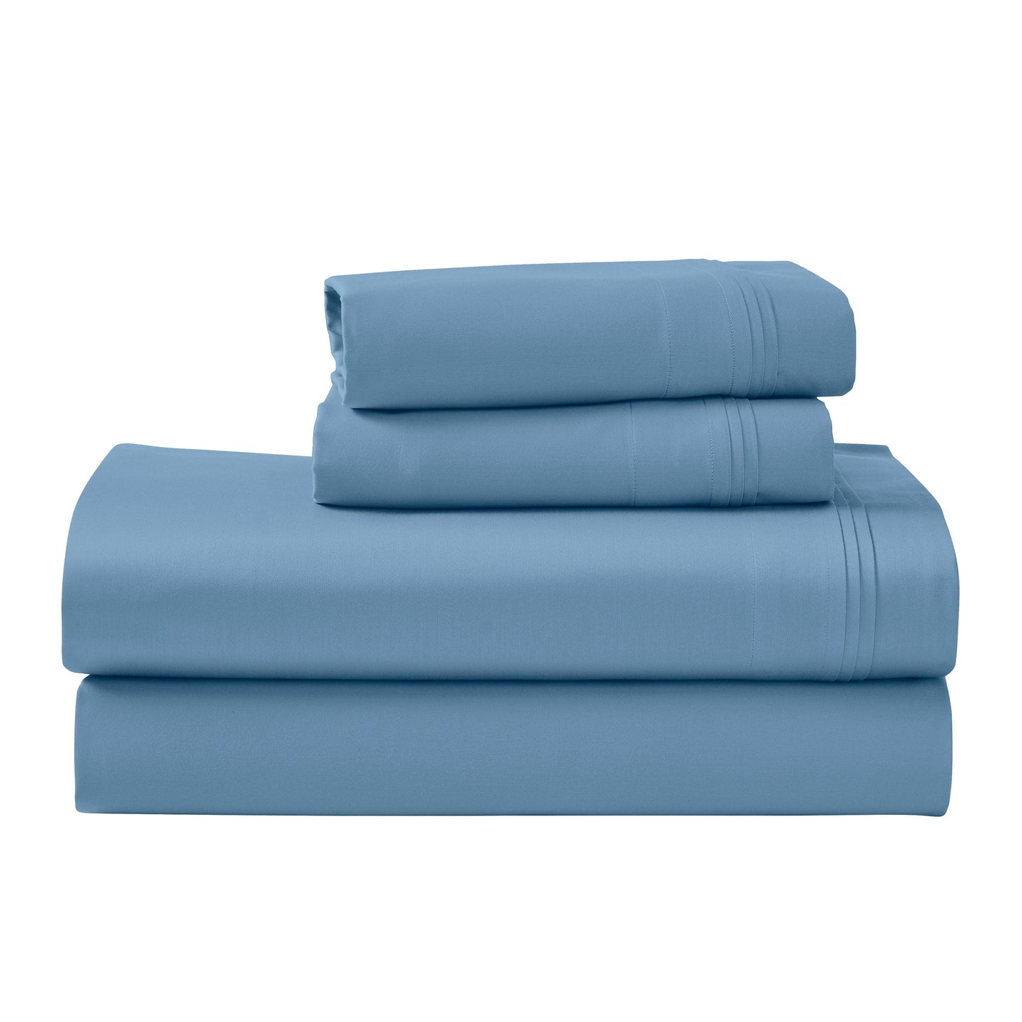 Jeu de draps uni en coton égyptien supérieur, 1000 fils, avec poche profonde.
