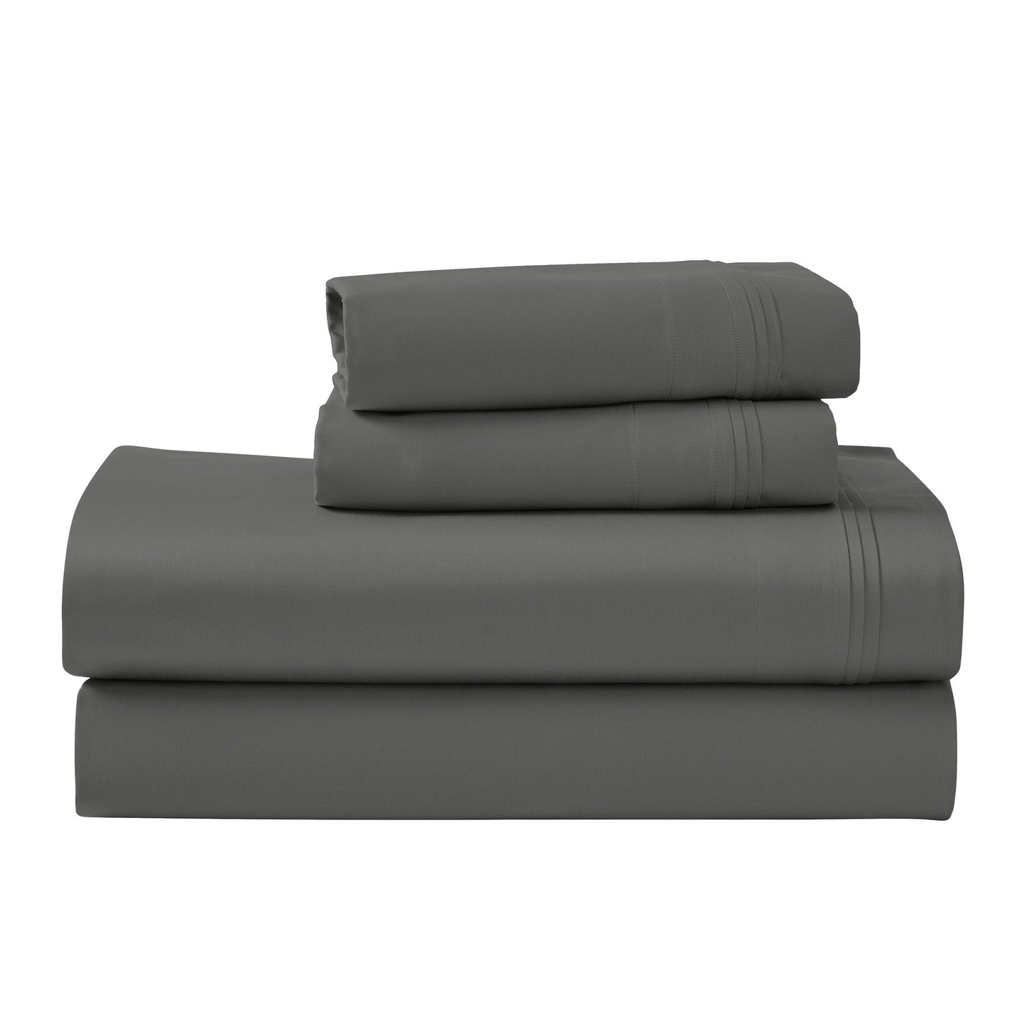 Jeu de draps uni en coton égyptien supérieur, 1000 fils, avec poche profonde.