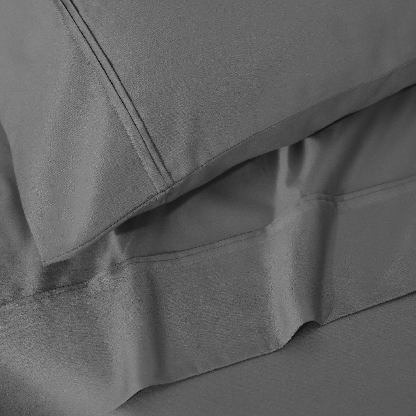 Jeu de draps uni en coton égyptien supérieur, 1200 fils, respectueux de l'environnement.