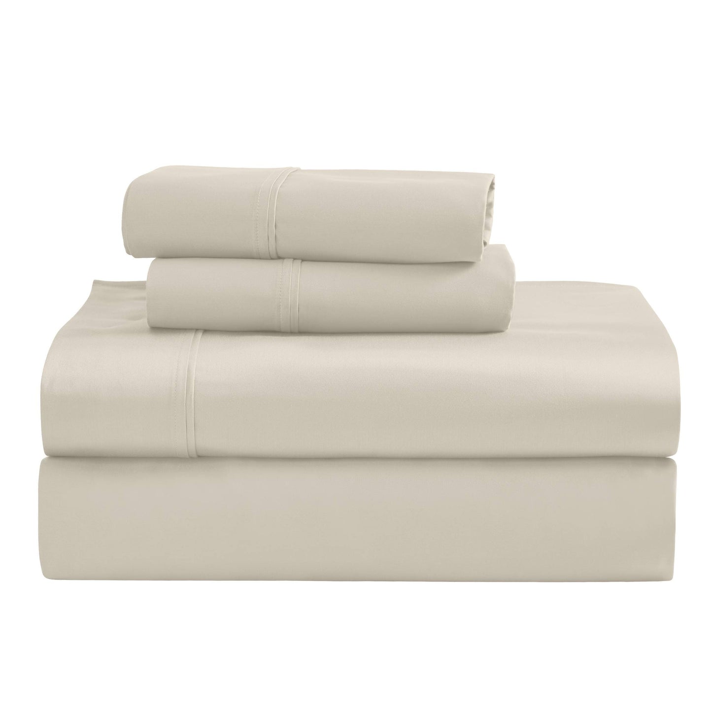 Jeu de draps uni en coton égyptien supérieur, 1200 fils, respectueux de l'environnement.