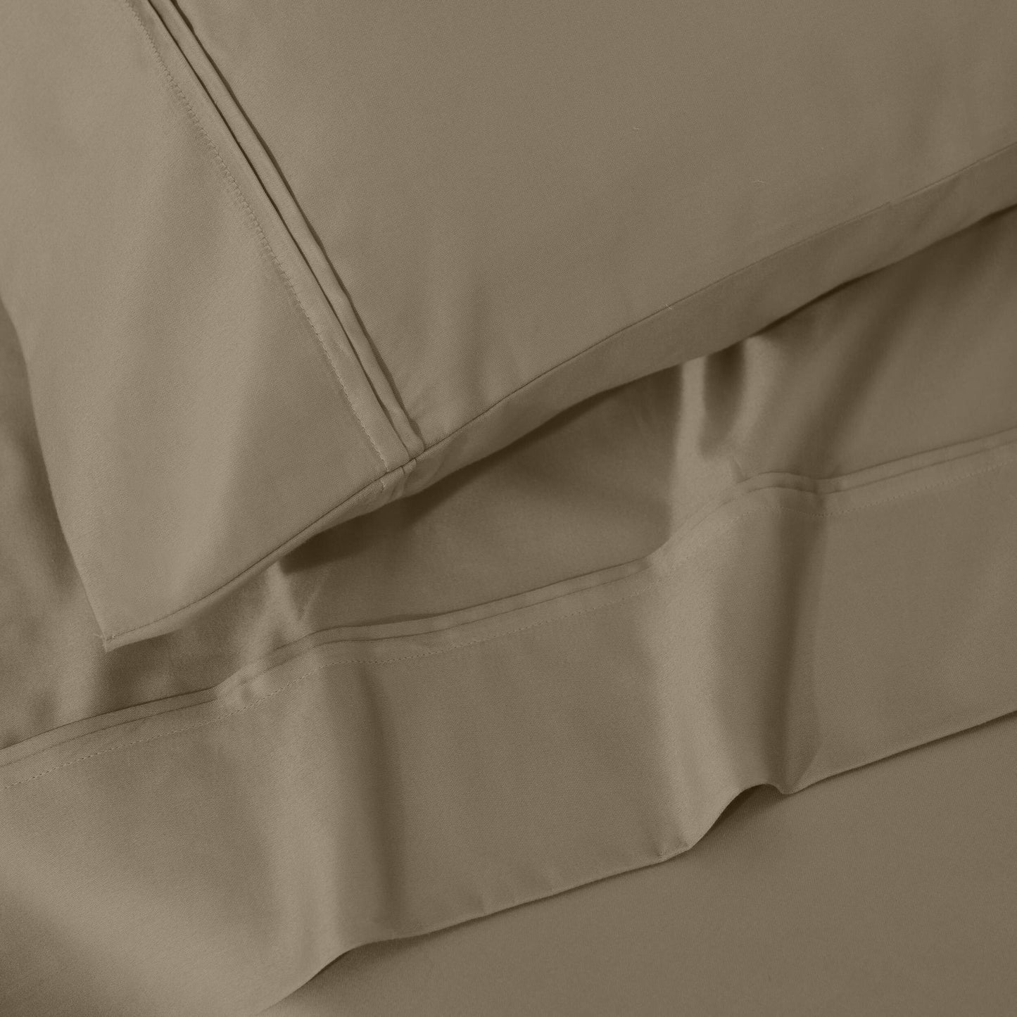 Jeu de draps uni en coton égyptien supérieur, 1200 fils, respectueux de l'environnement.