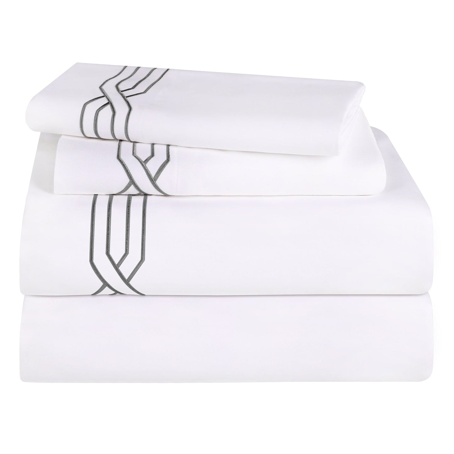 Jeu de draps uni en coton égyptien supérieur, 1200 fils, respectueux de l'environnement.