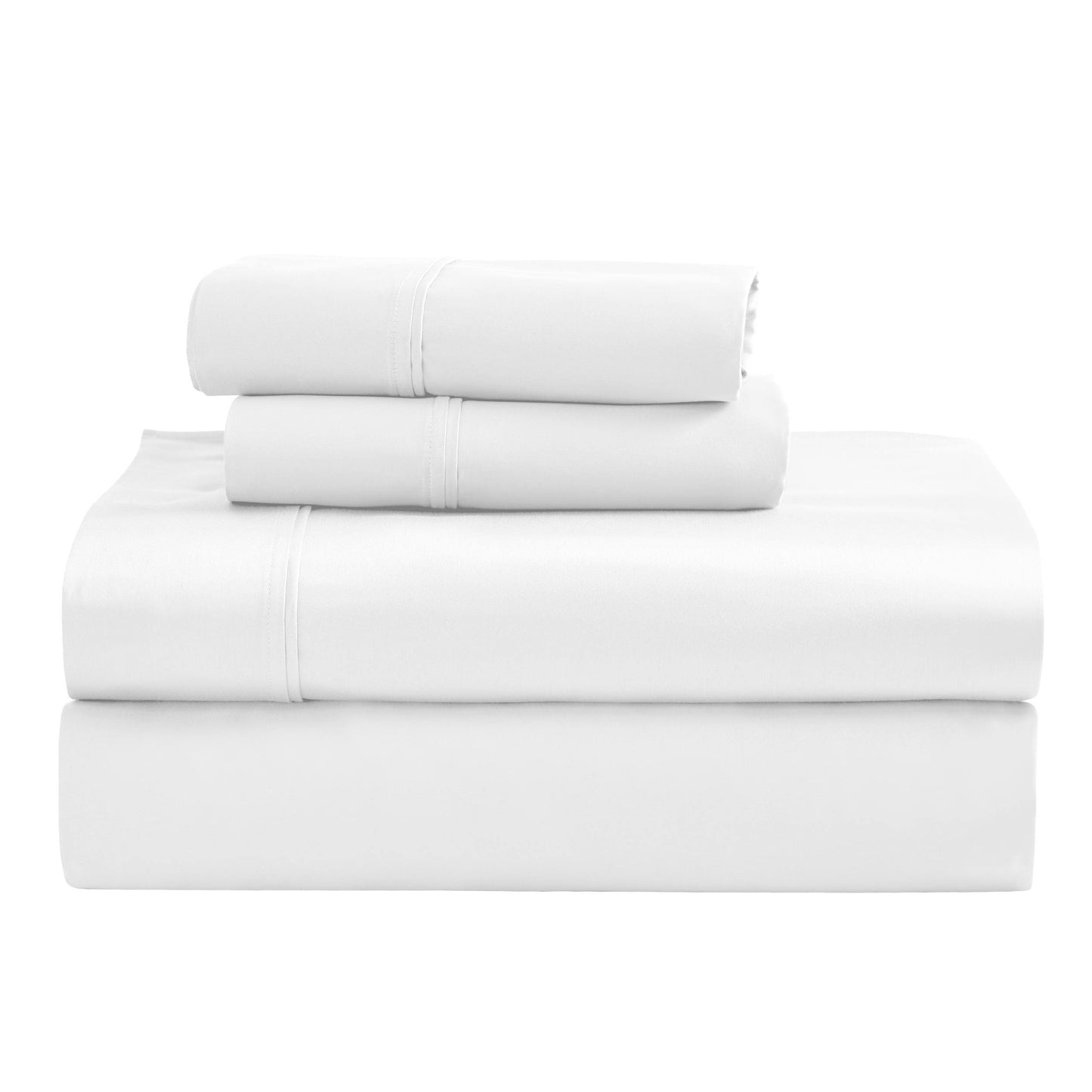Jeu de draps uni en coton égyptien supérieur, 1200 fils, respectueux de l'environnement.