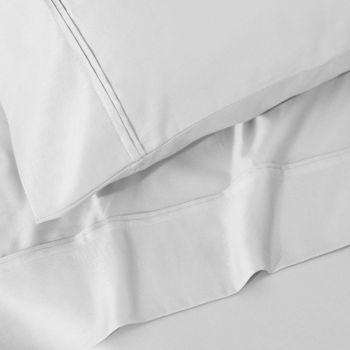 Jeu de draps uni en coton égyptien supérieur, 1200 fils, respectueux de l'environnement.